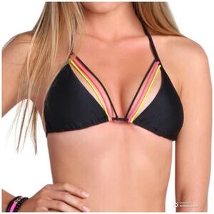 Luli Fama Multi Strings Bikini Top with Neon